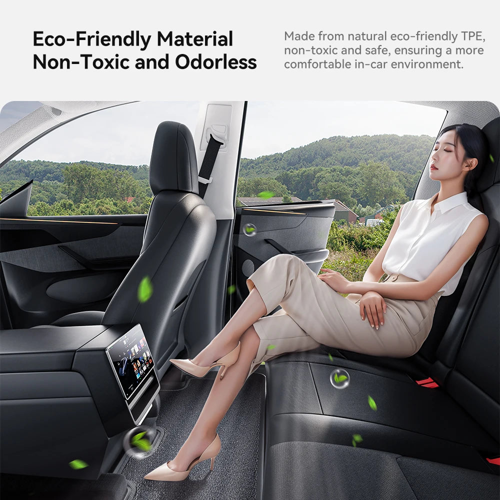 YZ for Tesla Model Y Juniper 2026 Floor Mats | All-Weather Protection Set with Door additional angle