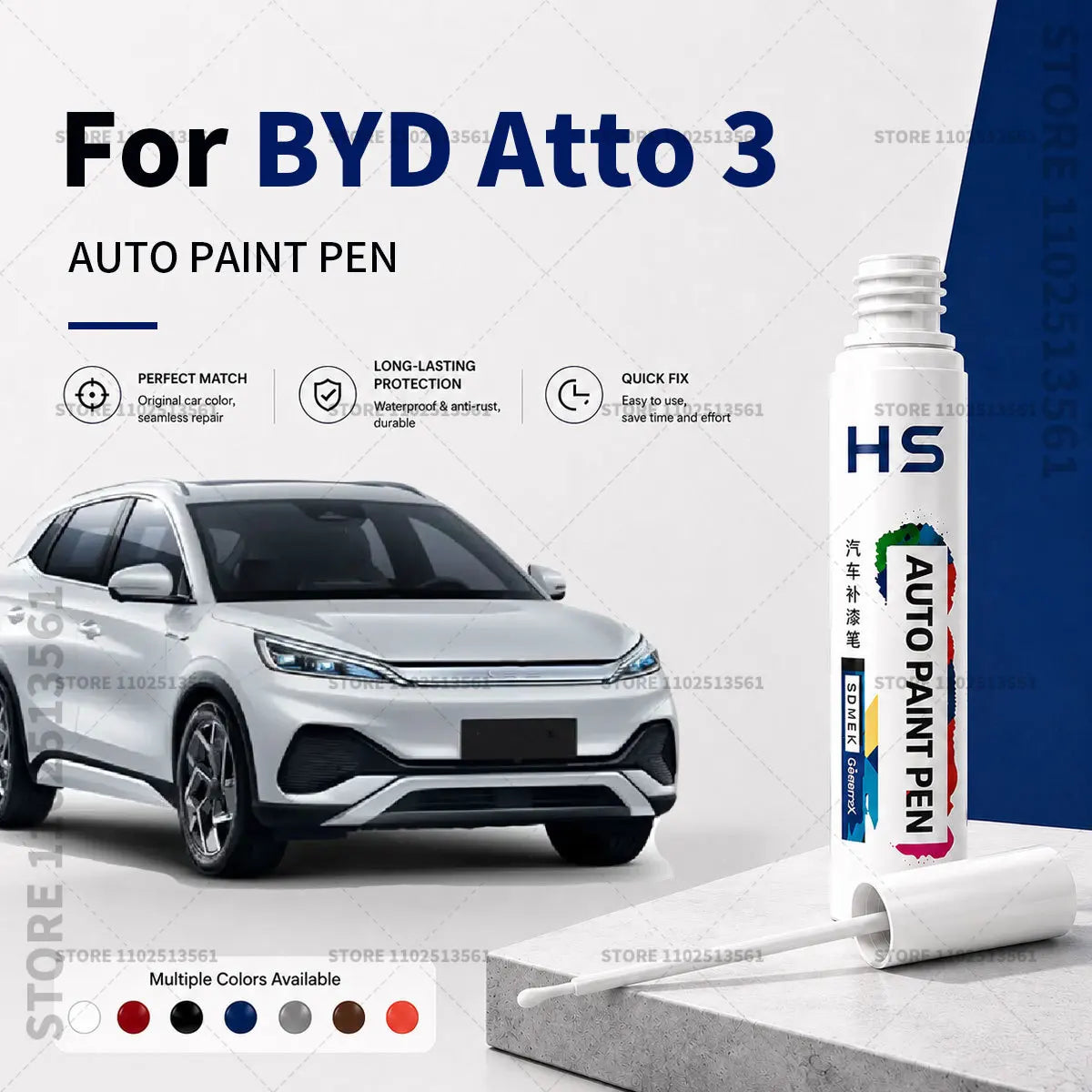 For BYD Atto 3 Touch Up Paint Pen – Quick Car Scratch Repair for Chips & Minor Scratches Blue Purple