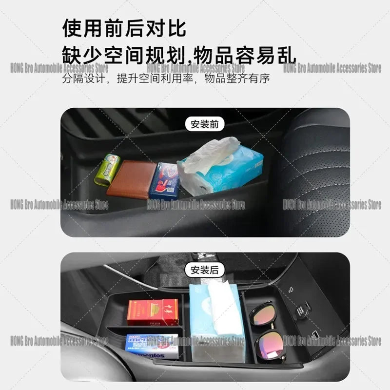For Samsung Galaxy E5 Center Console Storage Box Car Interior Organizer Tray Armrest alternate view