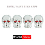DSYCAR 4Pcs Skull Tire Valve Caps | Universal Dustproof Stem Caps lifestyle view