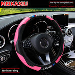All-Season Sport Carbon Fiber Steering Wheel Cover 37-38cm close-up view