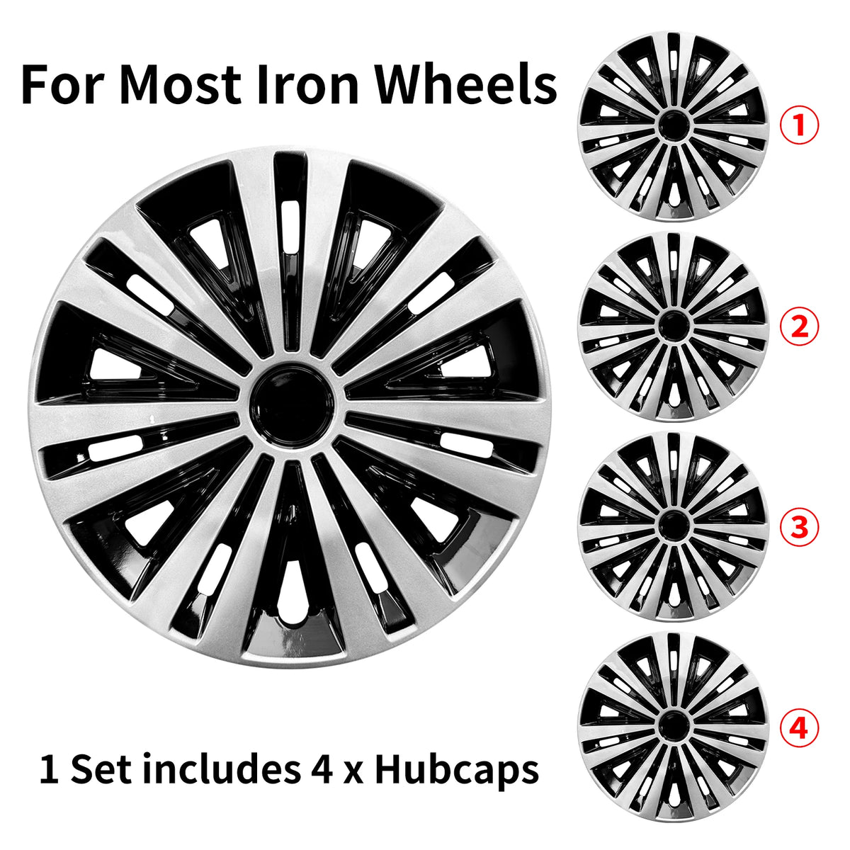 14 15 16 17inch Hub Cover for Iron Rim Wheel Cover Set of 4 Steel Sports Caps Rim 14 Plastic Hubcap for R15 Tire Car Accessories