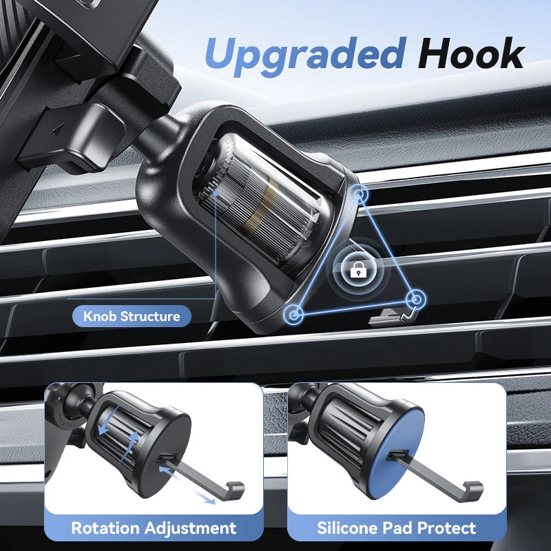Car Phone Holder 360 Rotating Air Vent Mount One Click Lock