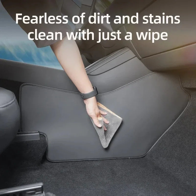 For Tesla Model 3/Y/YL Juniper Center Control Side Anti-kick Pad Leather Anti-dirty Protective Cover Defense Foot Mat Accessory
