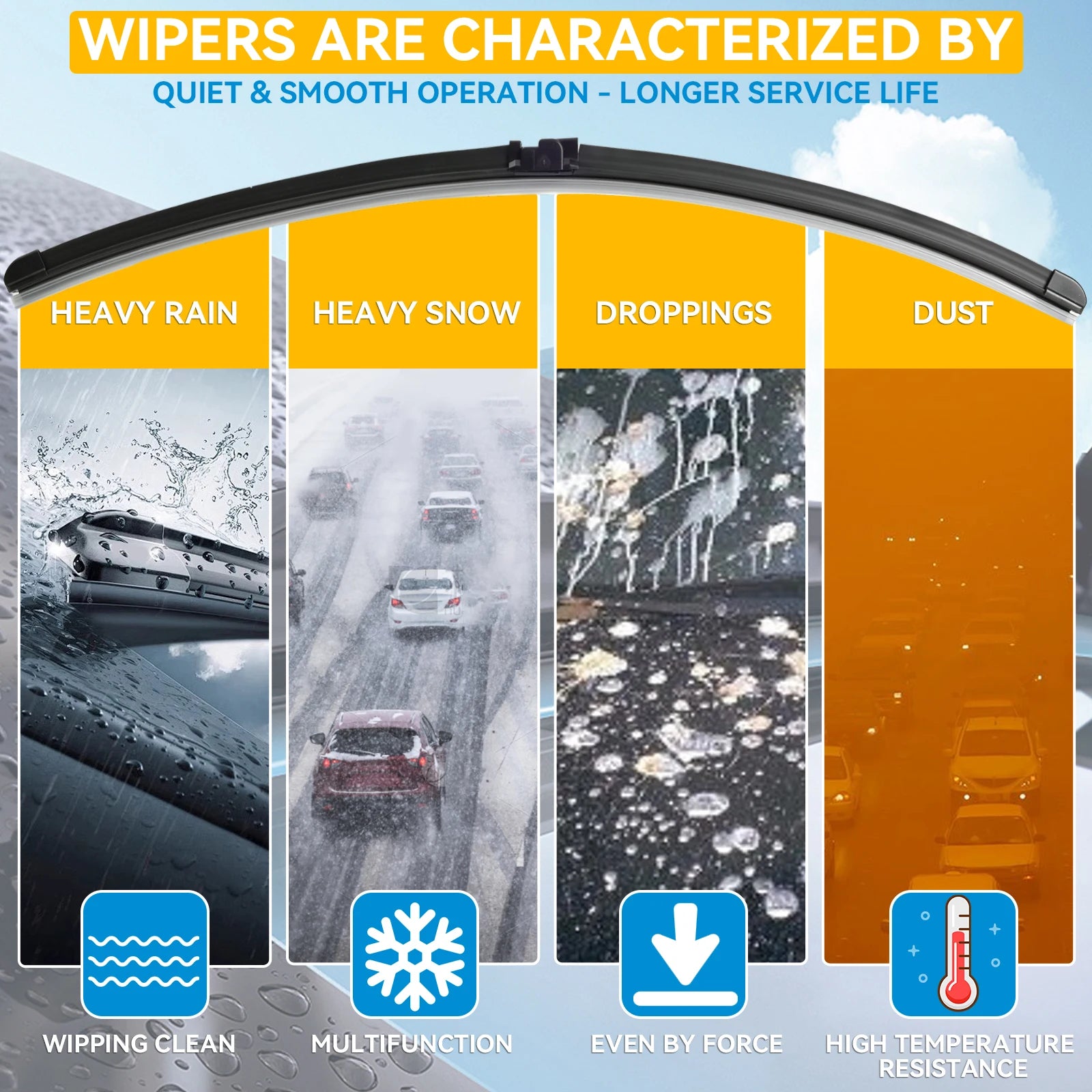Front Wiper Blades for Mercedes Benz C Class W204 2009-2012 | 24+24 Inch Pair alternate view