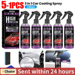 3 in 1 Rapid Ceramic Coating Car Wax Polish Spray | Hydrophobic Gloss Shine for Paint, Glass & Wheel
