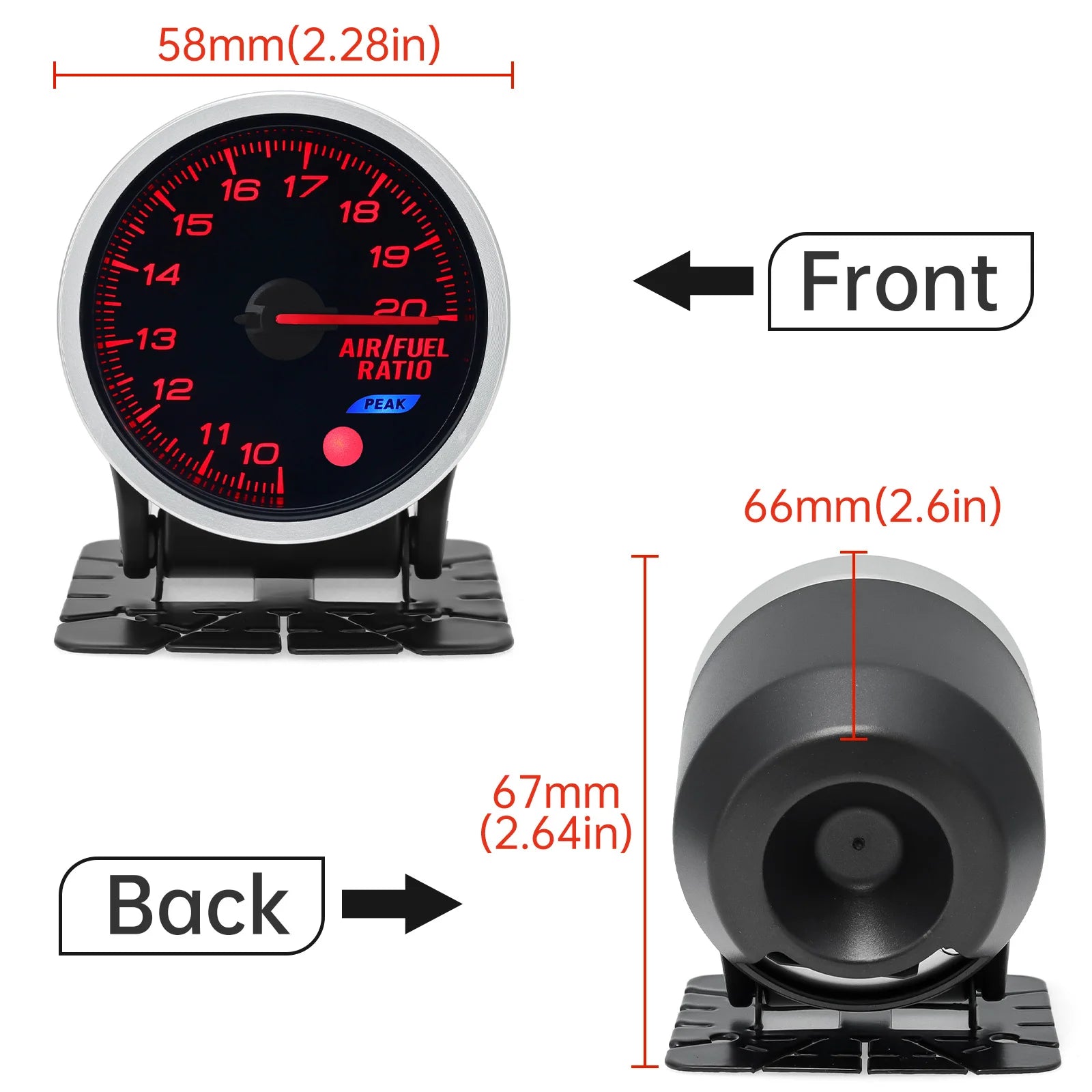 2 Inch 52mm Smoke Lens Turbo Boost Gauge | 8 Color Backlight Car Gauge with Sensor lifestyle view