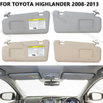 Car Sun Visor with Mirror For Toyota Highlander 2008 2009 2010 2012 2013 Grey Beige Sunvisor Cover 74320-48500-B0 7432048500E0