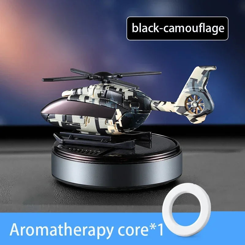 Car Solar Air Freshener | Automatic Rotation Helicopter Essential Oil Diffuser for Da alternate view