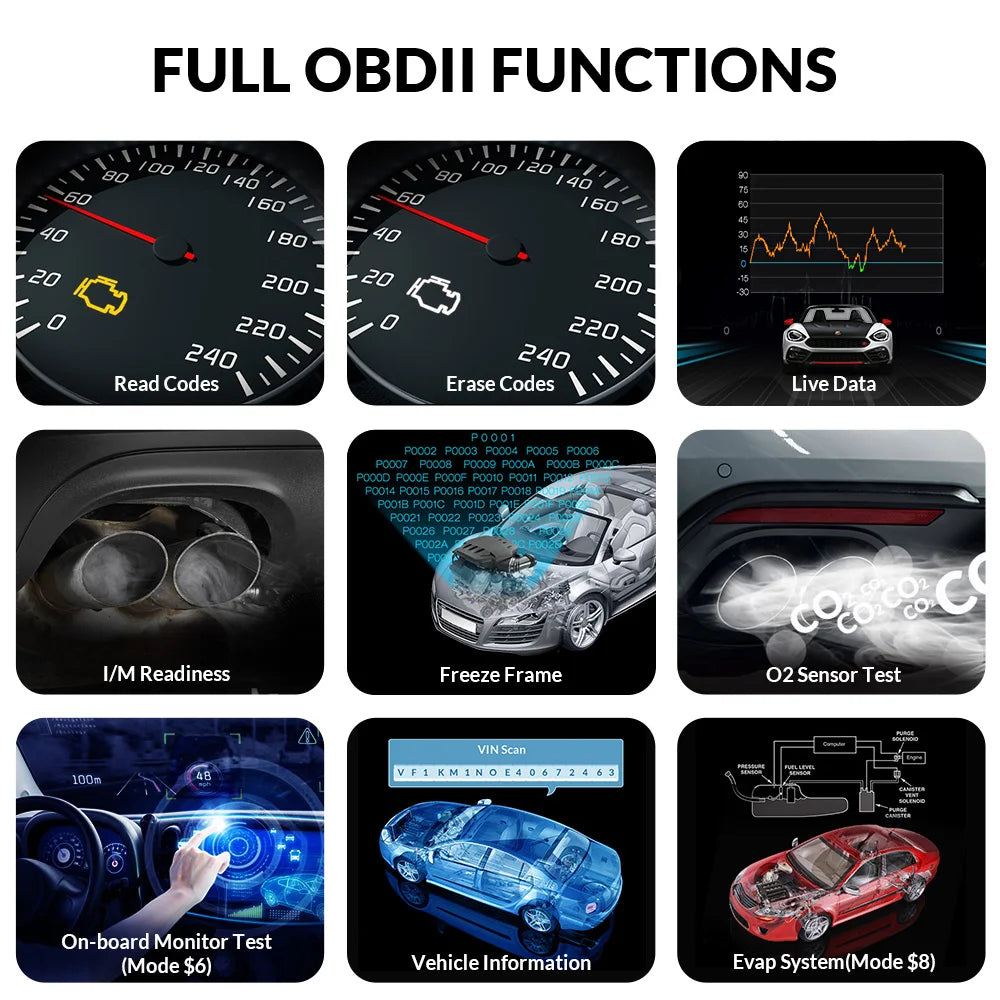 LAUNCH X431 CR3008 PLUS Full OBD2 Diagnostic Tools Car OBD OBD2 Automotive Scanner Check Engine Battery Free Update Online