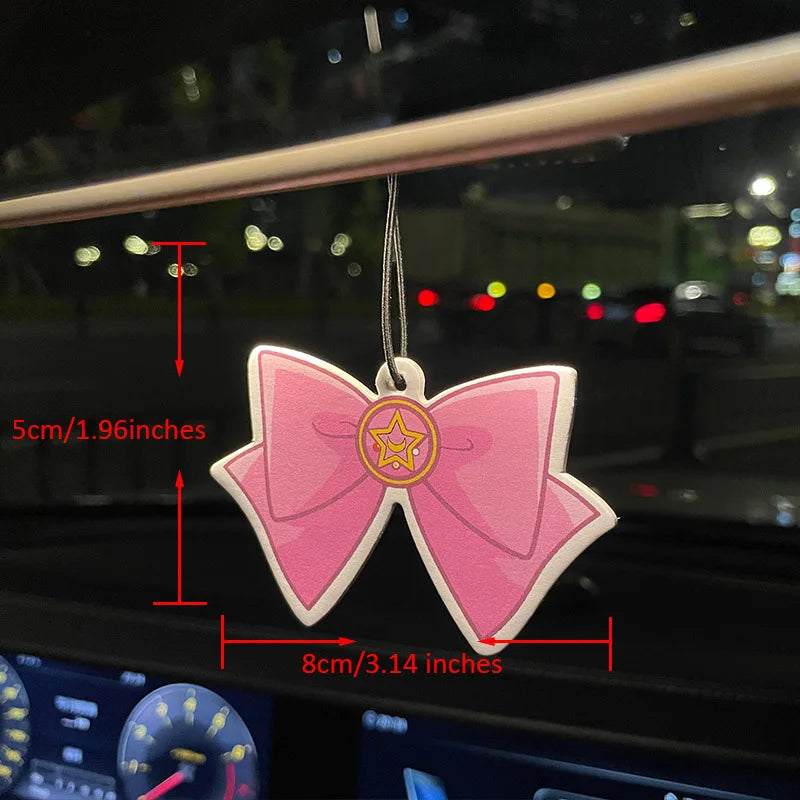Car Aromatherapy Perfume Air Freshener | Japanese Cartoon Animation Rearview Mirror Fr close-up view