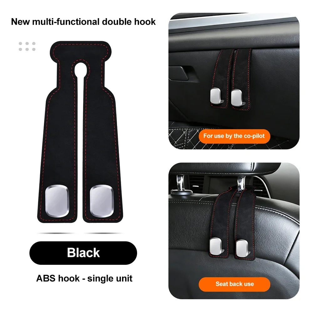 Suede Metal Car Headrest Organizer Hook 20 KG