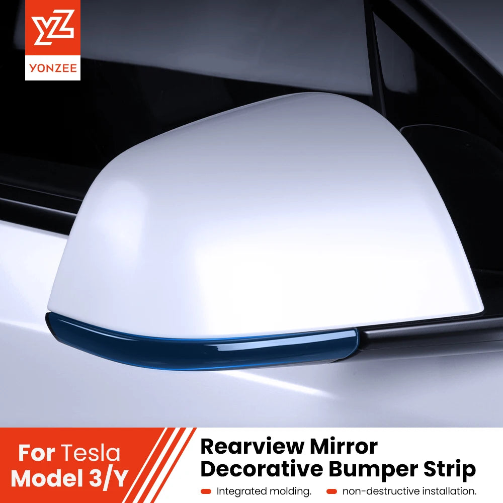 YZ For Tesla Model 3 Y Juniper Highland 2020-2025 2026 Rearview Mirror Anti-collision Strips Trim Anti-scratch Sticker Cover