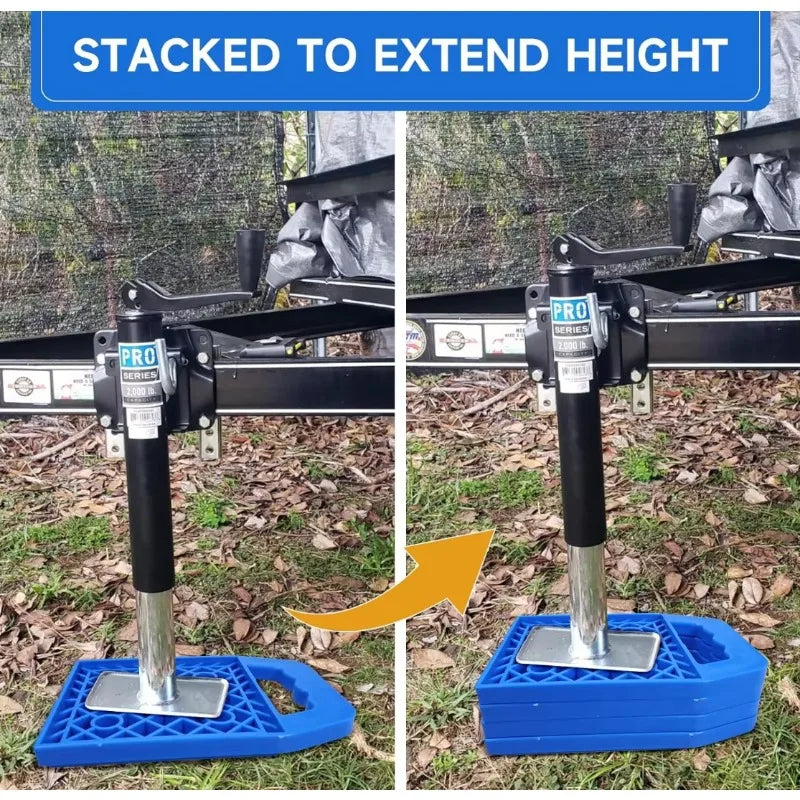 4 Pack Camper RV Leveling Stabilizer Jack Pads with Handle Support Blocks for Trave additional angle