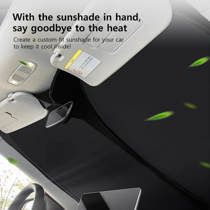 NovaAcc Windshield Sunshade for Tesla Model 3 Highland Model Y 2016-2024 | Sun Shield He detail view
