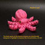 1pc Banana-Inspired Jointed Octopus Car Dashboard Ornament Sculpture, Colorful Car Ornament Collectible, Unique Banana Design