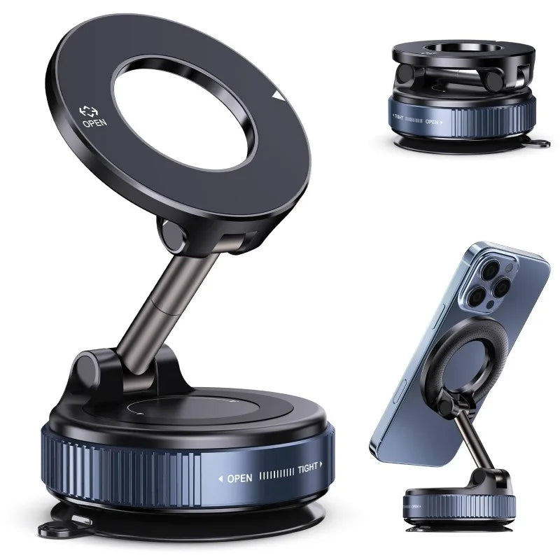 MagSafe Car Phone Mount, Ultra-Stable Magnetic Holder, 360° Rotation for IPhone Android Sleek Minima