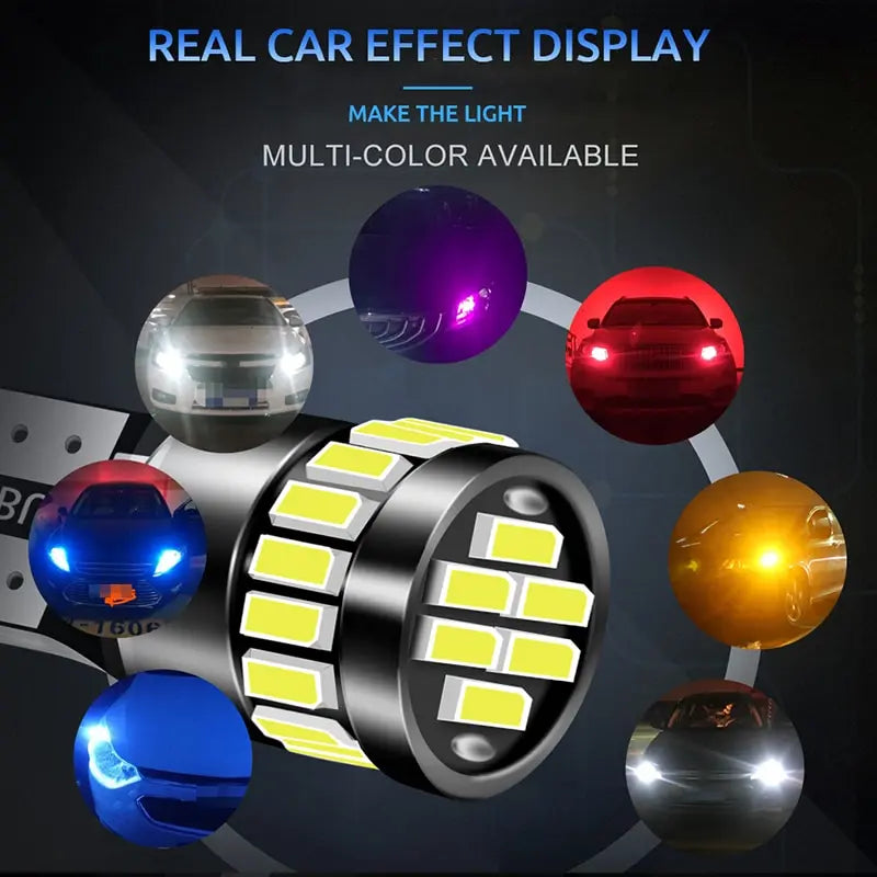 2x W5W T10 21SMD Led Bulbs Canbus Car Interior Light Bulbs Parking Position Lamp Map D close-up view
