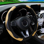 PU Carbon Fiber Leather Car Steering Wheel Cover without Inner Ring Suitable for 14.5 lifestyle view
