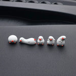5 PCS Set of Flat Duck Car Ornaments, Complete Set of Cute Duck Decorations, Center Sc close-up view