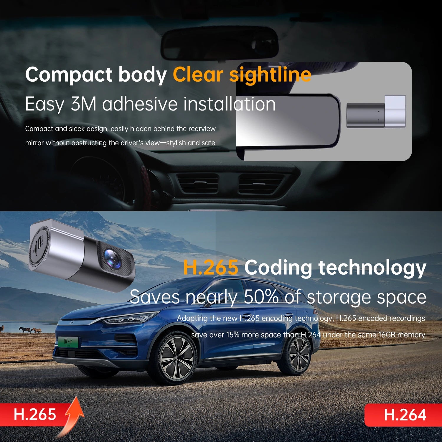 New 1080P Dash Camera Vehicle Recorder WiFi DashCam Smart Car Video Recorder APP Control Night Vision 360° Rotation For All Cars
