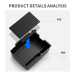 1Pc Car Armrest Storage Box For Kia K4 2025-2026 Center Console Organizer Bin Black ABS detail view