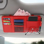 Car Sun Visor Organizer – Zippered Storage Pouch with Sunglasses Clip, Card & Ticket Hol detail view