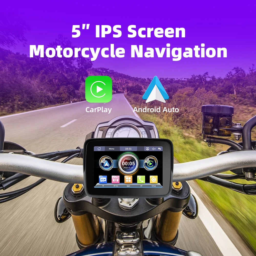2026 Car Motorcycle GPS Navigation Wireless Android Auto Monitor Car GPS IPX67 Waterp lifestyle view