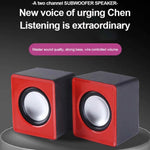 AyeBeau USB Computer Speaker | 2.0 Stereo Desktop Soundbar for PC Laptop close-up view