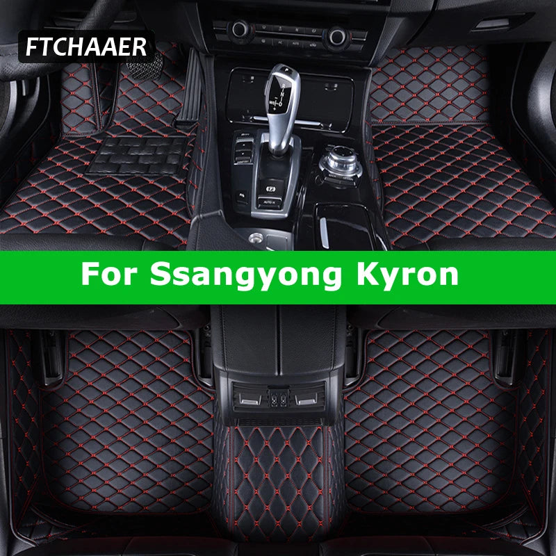 FTCHAAER Custom Car Floor Mats For Ssangyong Kyron Auto Carpets Foot Coche Accessorie