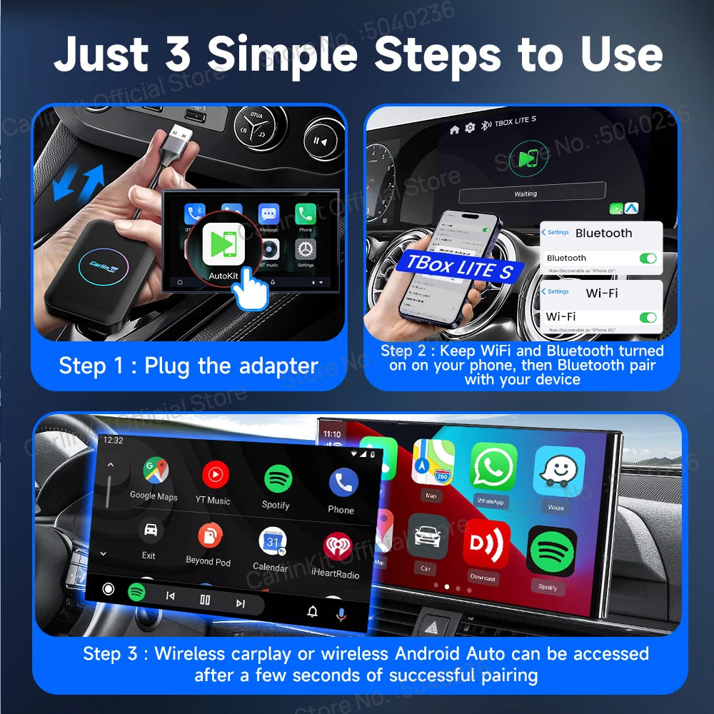 CarlinKit Android TV Box CarPlay Ai Box | Wireless CarPlay & Android Auto Adapter wit lifestyle view