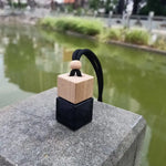 Square Glass Car Perfume Bottle Pendant | Empty Essential Oil Diffuser close-up view