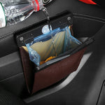 Car Trash Can Hanging Garbage Bin Pu Leather Foldable
