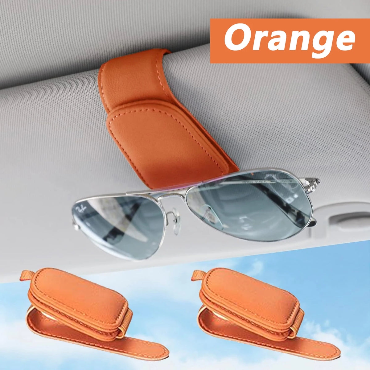 Sunglasses Holder Is Suitable for Car Sun shades Magnetic Leather Sunglasses Clip a additional angle
