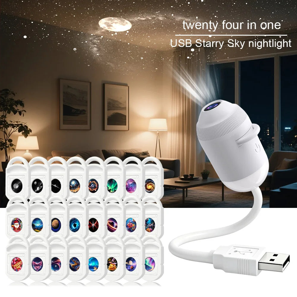 Explosive USB Starry Sky Projection Light for Car Interior, Home, Bedroom, Nightlight alternate view