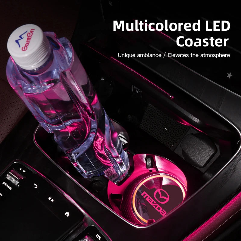 LED Car Cup Pad Rechargeable Auto Atmosphere Lamp | Ambient Light for Mazda Models detail view