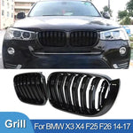 Front Kidney Double Line Grille Grill Replacement | Racing Grills for BMW X3 X4 F25 F26 2014-2017