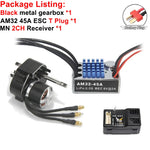 Full Metal Gearbox 2322 2600KV Brushless Motor AM32 45A ESC Adjuster 21g Servo for 1/12 RC Car Crawler MN82 MN78 MN168 MN99 MN98