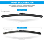 Pair Front Windshield Wiper Blades With Washer Jet Nozzles Set For Tesla Model X 20 additional angle
