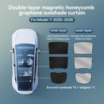 Tesla Model 3 Y Sunshade | Black Roof Graphene Honeycomb Sunroof Shade for 2025-2026 detail view