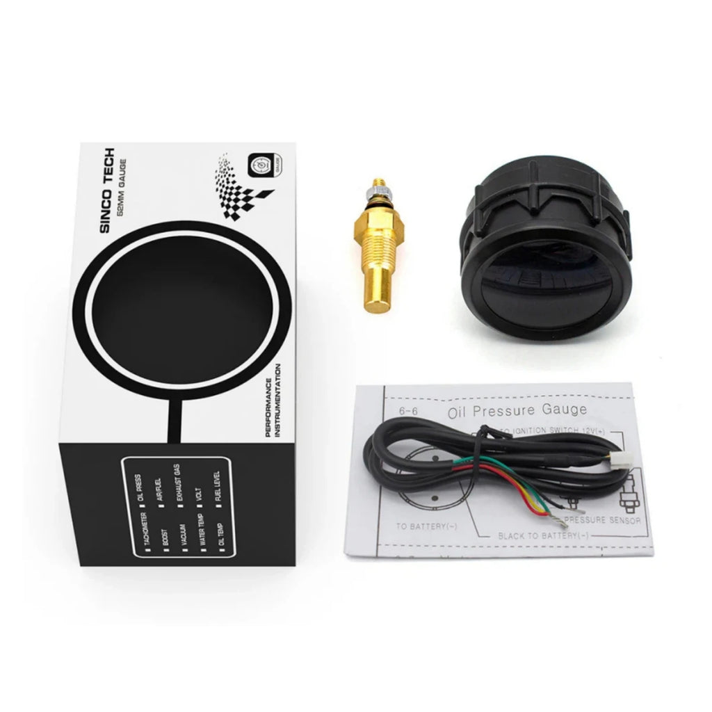 52mm Water Temperature Voltage Gauge Digital LED Double Display Car Gauge  Fit for12v/24v Cars