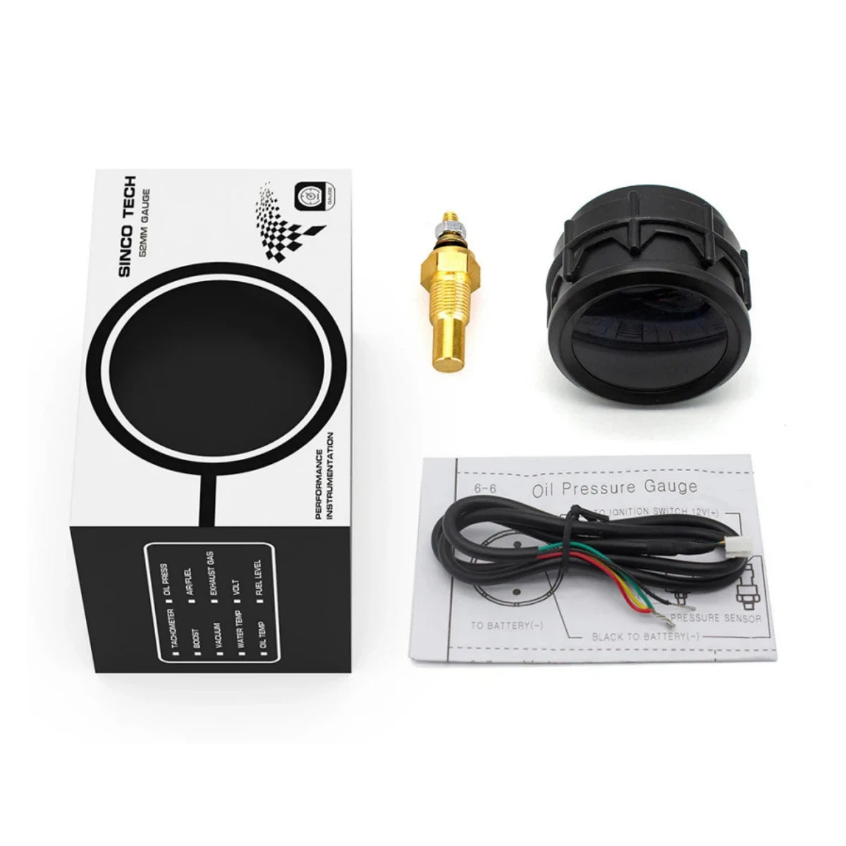 52mm Water Temperature Voltage Gauge Digital LED Double Display Car Gauge  Fit for12v/24v Cars