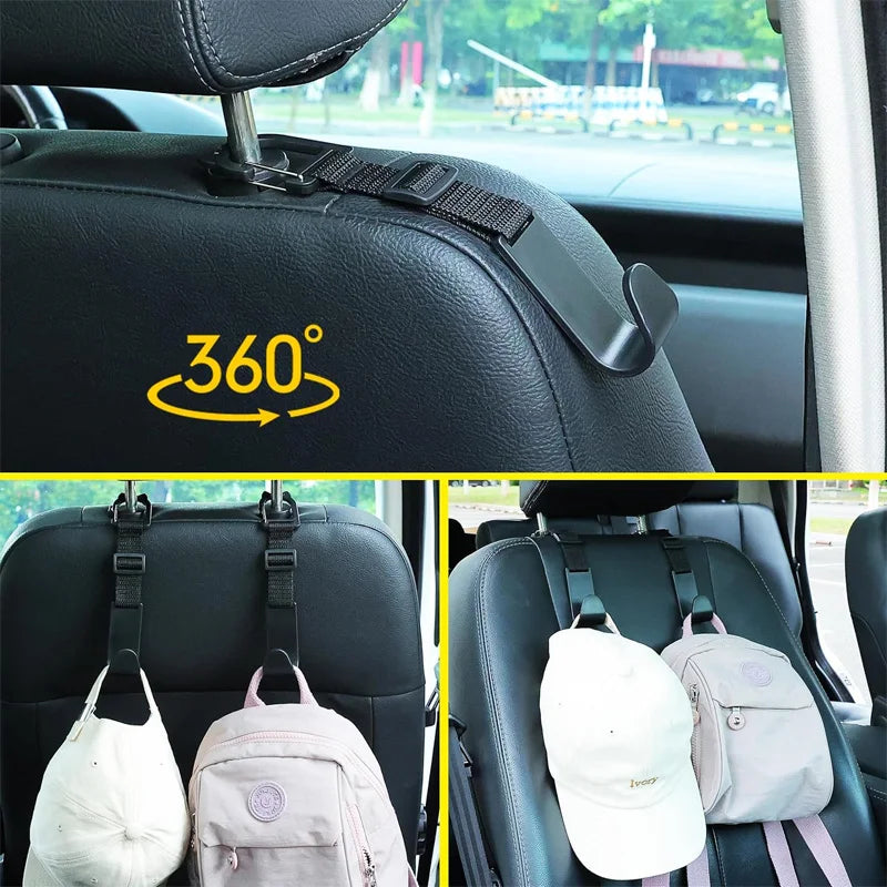 4PCS Car Headrest Hooks Rear Seat Back Storage Hanger