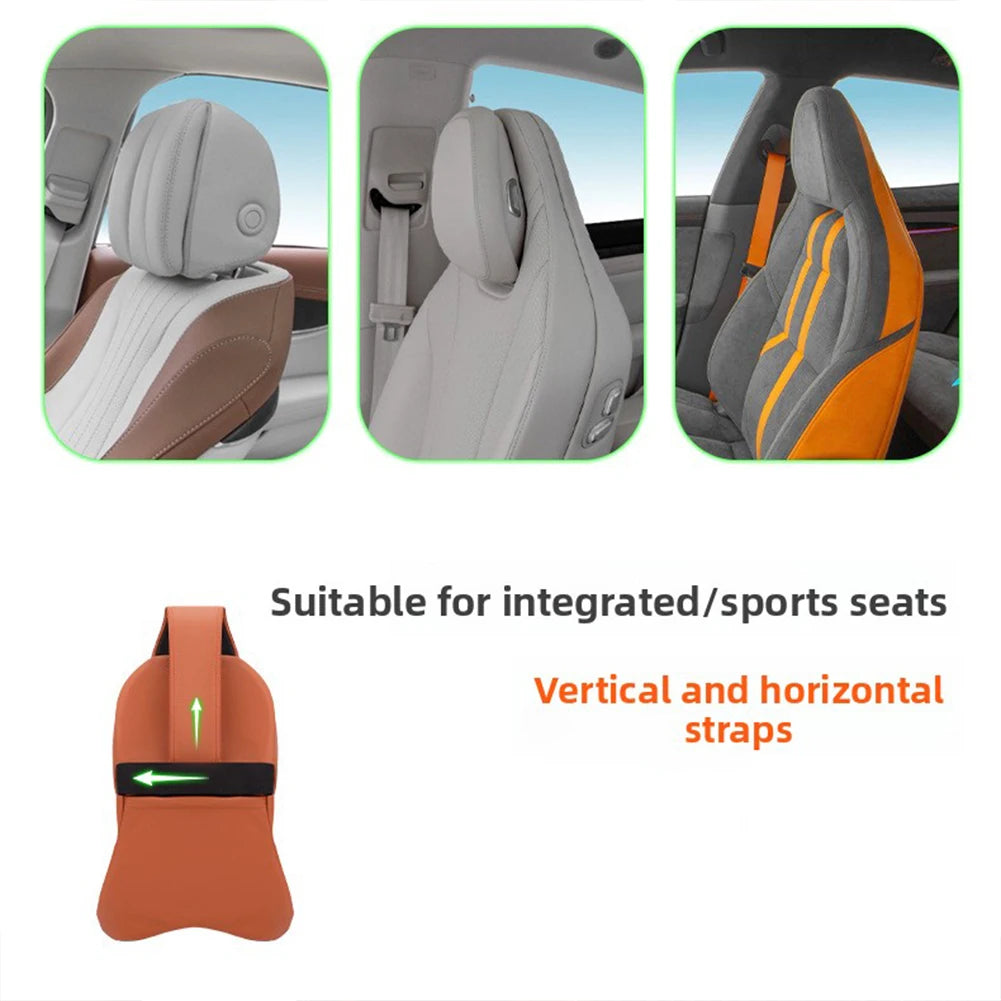 Car Neck Pillow Memorys Foam Protective Lumbar Back Support Breathable Car Headrest C lifestyle view