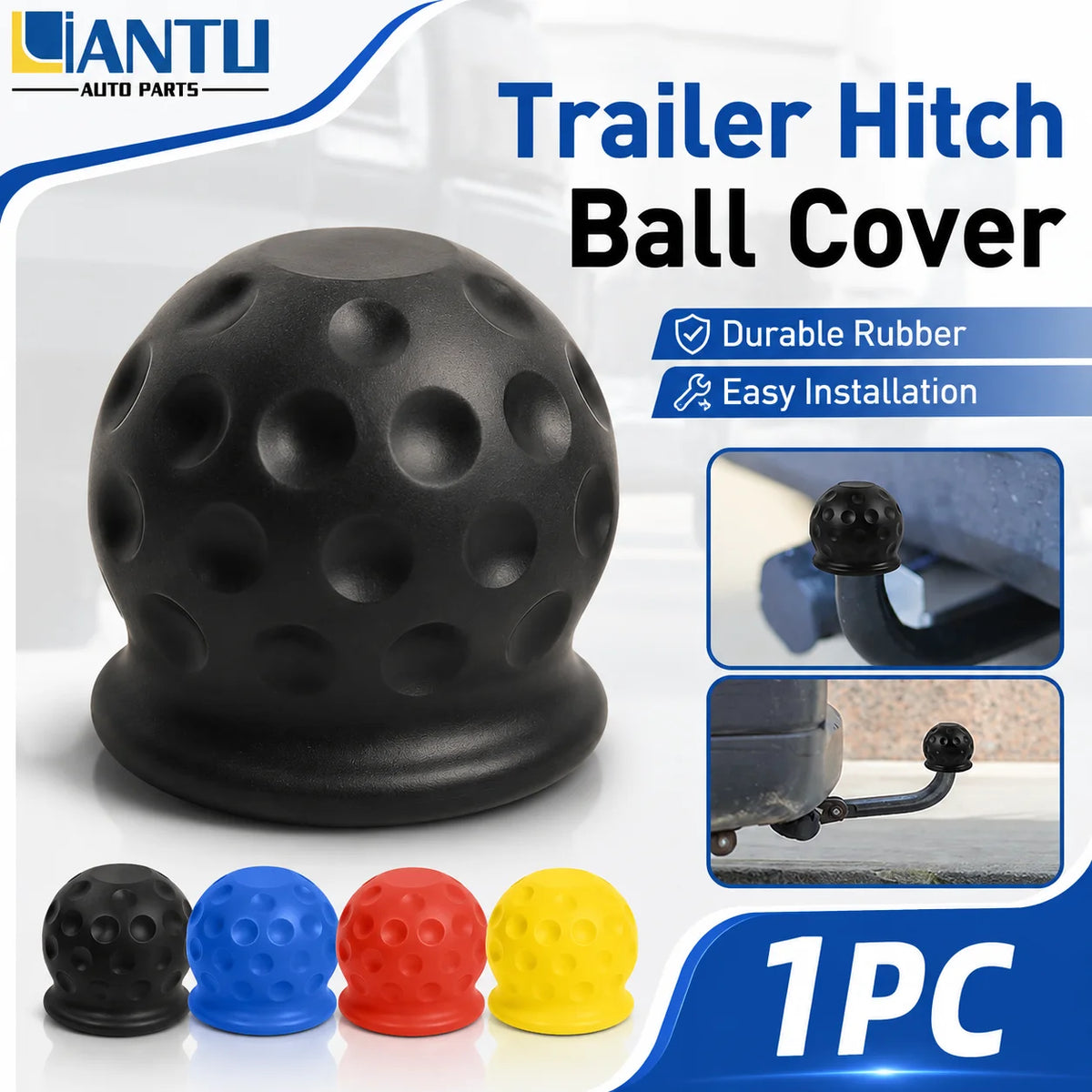 1PC Trailer Hitch Ball Cover Rubber Universal Tow Hitch Cap Protective Cover Dustproof Anti Rust Car