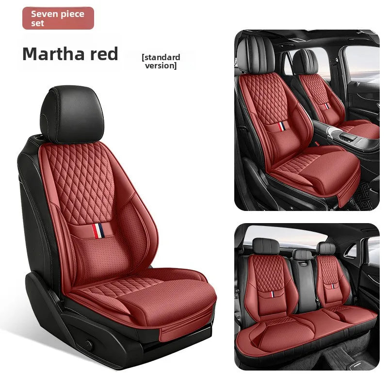 Universal Ergonomic Car Seat Cover Built-in 6cm Lumbar Support and Leg Bolster Breatha close-up view