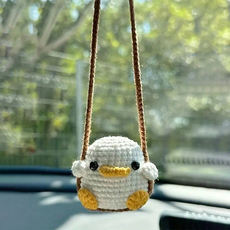 Cute Duck & Frog Car Hanging Ornament | Rearview Mirror Pendant