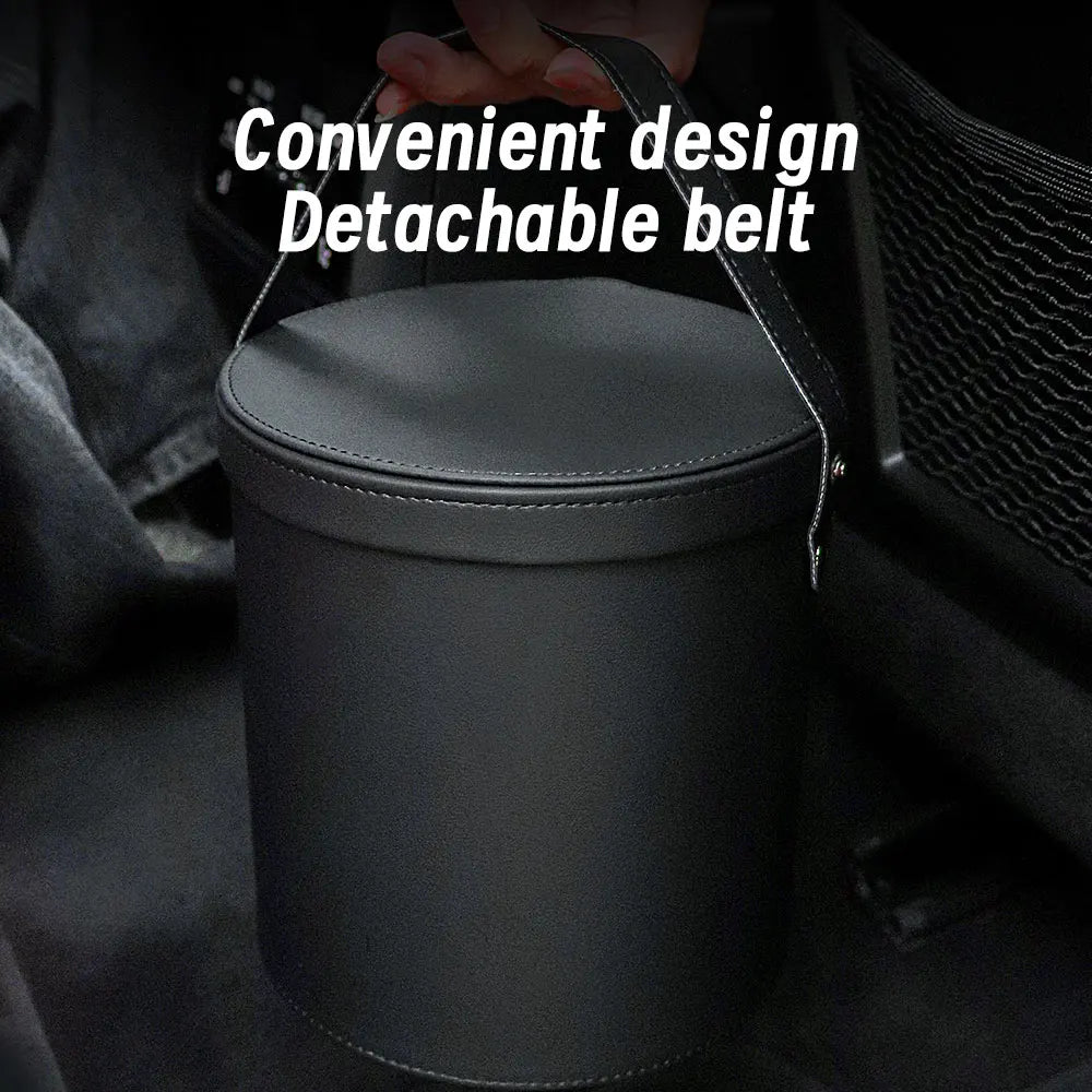 Car Trash Can Organizer Waterproof Round Garbage Storage Basket alternate view