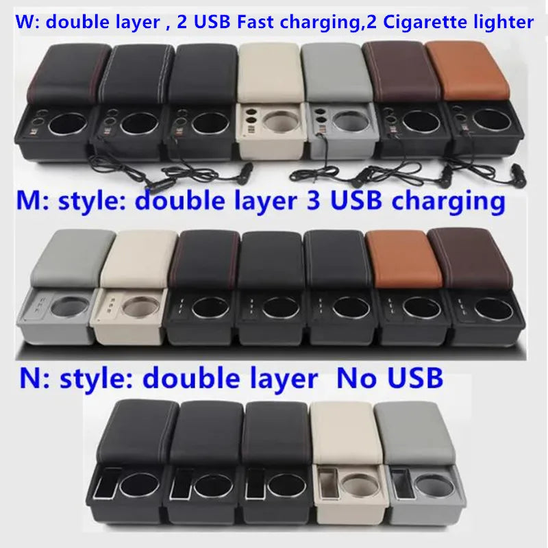 For Ford Fiesta Armrest Box For Ford Fiesta MK7 Car Armrest 2009-2017 Storage Box Interior Dedicated Retrofit Car Accessories