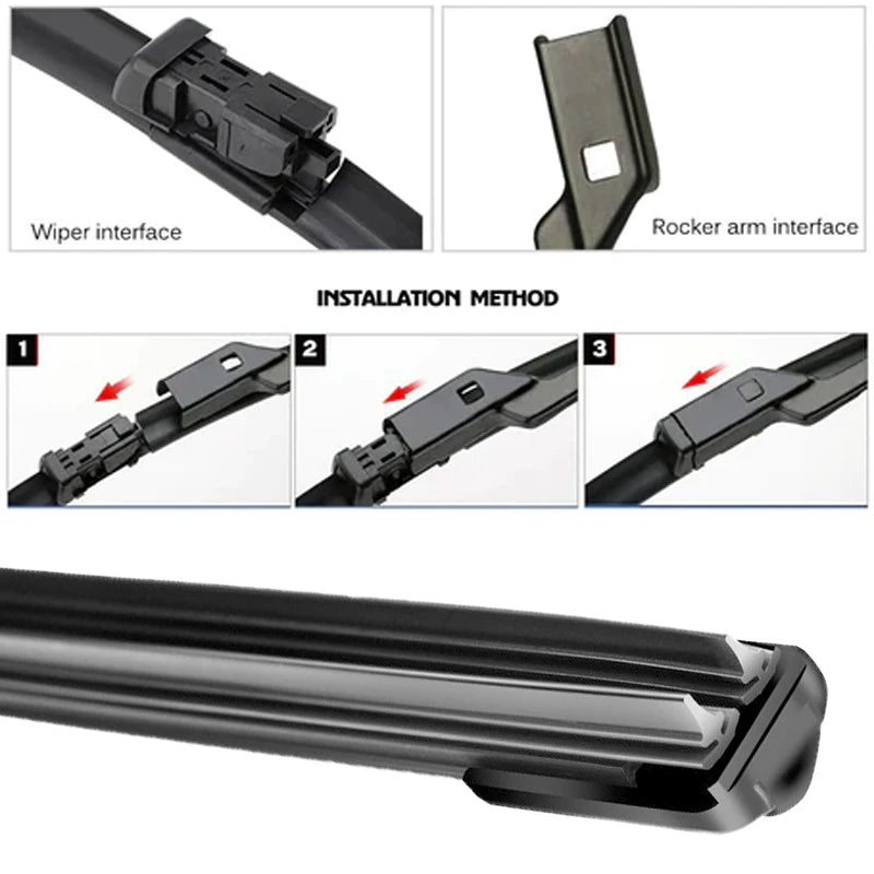 Universal Car Wiper Blades | Soft Dual Rubber Frameless Windshield Wipers lifestyle view